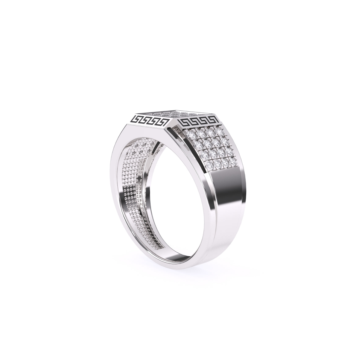 Square Signet Diamond Men's Ring